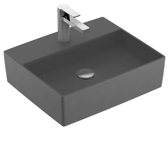 Раковина Villeroy & Boch Memento 2.0 50х42 см без перелива TitanCeram CeramicPlus графит 4A0751i4