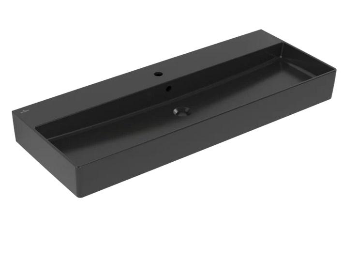 Раковина Villeroy & Boch Memento 2.0 120х47 см с переливом TitanCeram CeramicPlus Ebony (черный матовый) 4A22C5S5