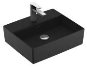 Раковина Villeroy & Boch Memento 2.0 50х42 см без переливу TitanCeram CeramicPlus Ebony (чорний матовий) 4A0751S5