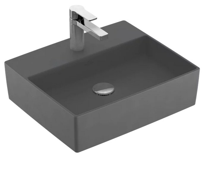 Раковина Villeroy & Boch Memento 2.0 50х42 см без переливу TitanCeram CeramicPlus графіт 4A0751i4