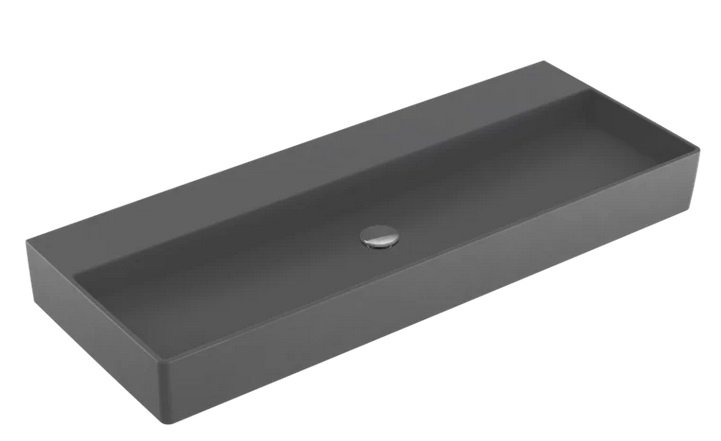 Раковина Villeroy & Boch Memento 2.0 120х47 см без переливу TitanCeram CeramicPlus графіт 4A22C3I4