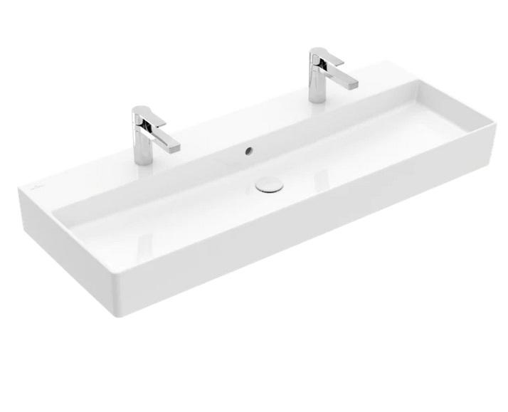 Раковина Villeroy & Boch Memento 2.0 120х47 см с переливом шлифованная TitanCeram альпийский белый 4A22CK01