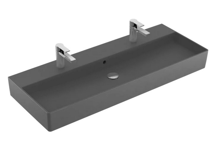 Раковина Villeroy & Boch Memento 2.0 120х47 см з переливом шліфована TitanCeram CeramicPlus графіт 4A22CKI4