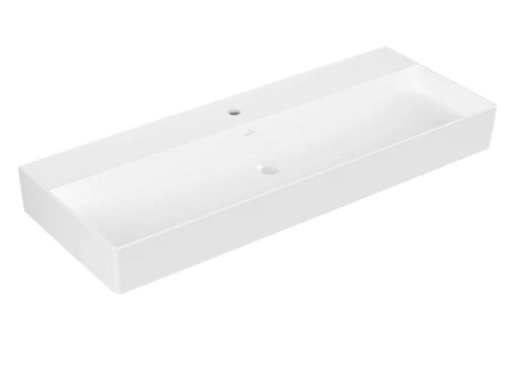 Раковина Villeroy & Boch Memento 2.0 120х47 см без перелива шлифованная TitanCeram CeramicPlus каменный белый 4A22CHRW