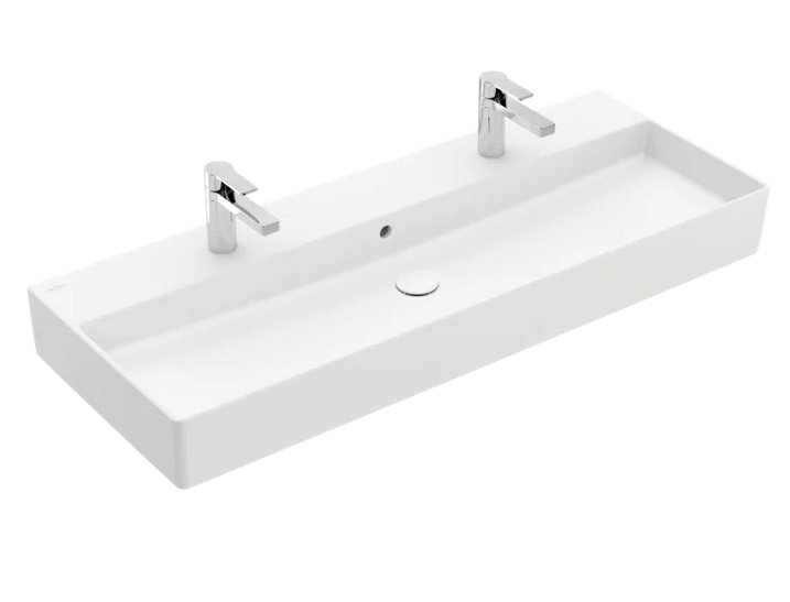 Раковина Villeroy & Boch Memento 2.0 120х47 см з переливом TitanCeram CeramicPlus кам'яний білий 4A22C4RW