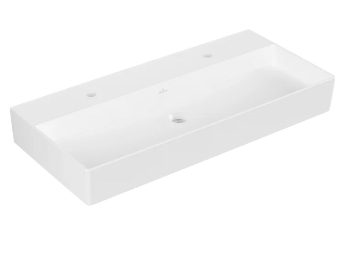 Раковина Villeroy & Boch Memento 2.0 100х47 см без переливу шліфована TitanCeram CeramicPlus кам'яний білий 4A221KRW