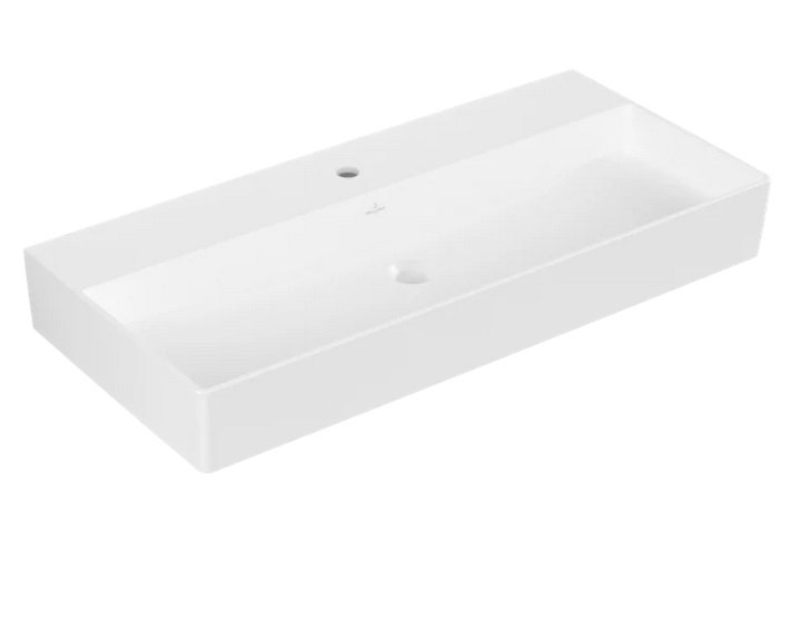 Раковина Villeroy & Boch Memento 2.0 100х47 см без перелива TitanCeram CeramicPlus каменный белый 4A22A2RW