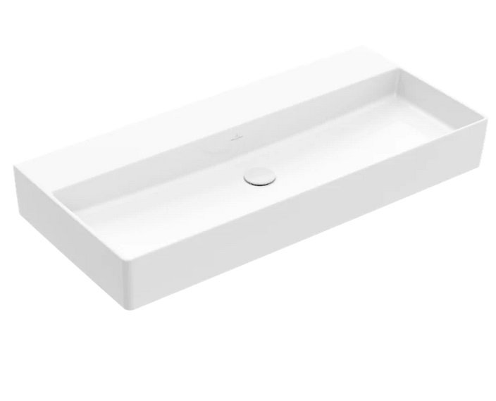 Раковина Villeroy & Boch Memento 2.0 100х47 см без перелива TitanCeram CeramicPlus альпийский белый 4A22A3R1