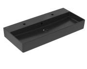 Раковина Villeroy & Boch Memento 2.0 100х47 см із переливом шліфована TitanCeram CeramicPlus Ebony (чорний матовий) 4A221LS5