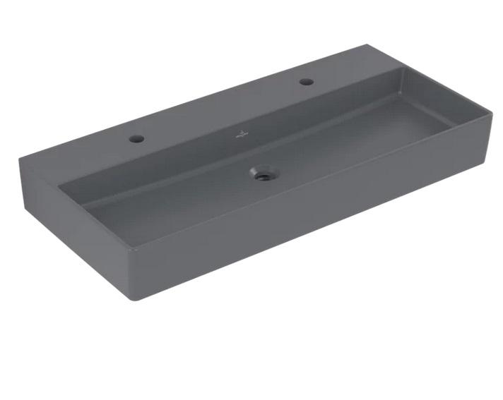 Раковина Villeroy & Boch Memento 2.0 100х47 см без перелива шлифованная TitanCeram CeramicPlus графит 4A221KI4