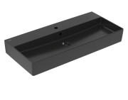 Раковина Villeroy & Boch Memento 2.0 100х47 см с переливом шлифованная TitanCeram CeramicPlus Ebony (черный матовый) 4A221GS5