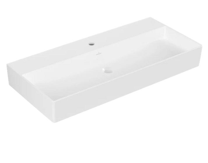 Раковина Villeroy & Boch Memento 2.0 100х47 см без перелива шлифованная TitanCeram альпийский белый 4A221H01
