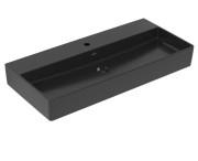 Раковина Villeroy & Boch Memento 2.0 100х47 см без переливу шліфована TitanCeram CeramicPlus Ebony (чорний матовий) 4A221HS5