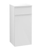 Шафка для ванної Villeroy & Boch Venticello 40,4х37,2 см петлі праворуч МДФ глянсовий білий/ручка алюміній білий A95012DH