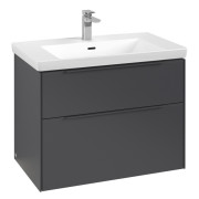 Тумба под раковину Villeroy & Boch Subway 3.0 77,2х57,6 см ДСП/алюминий графит/монохром C57402VR