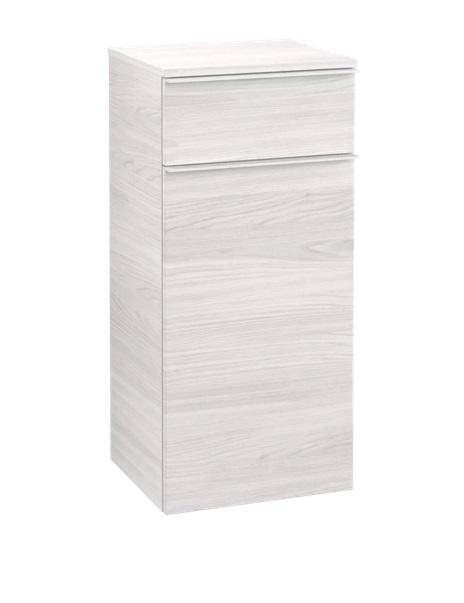 Шафка для ванної Villeroy & Boch Venticello 40,4х37,2 см петлі праворуч ДСП/МДФ біле дерево/ручка алюміній білий A95012E8