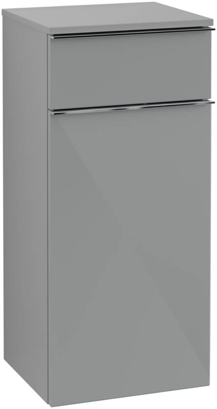 Шкафчик для ванной Villeroy & Boch Venticello 40,4х37,2 см петли справа МДФ стекло глянцевое серое/ручка хром A95011RA