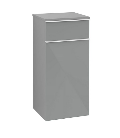 Шкафчик для ванной Villeroy & Boch Venticello 40,4х37,2 см петли справа МДФ стекло глянцевое серое/ручка алюминий белый A95012RA