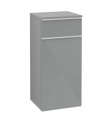 Шафка для ванної Villeroy & Boch Venticello 40,4х37,2 см петлі праворуч МДФ скло глянсове сіре/ручка алюміній білий A95012RA