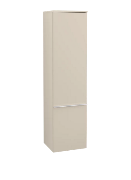 Пенал Villeroy & Boch Venticello 40,4х37,2х154,6 см петлі зліва ДСП м'який сірий/ручка алюміній білий A95102VK