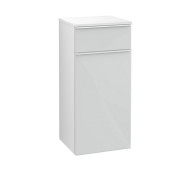 Шафка для ванної Villeroy & Boch Venticello 40,4х37,2 см петлі праворуч МДФ скло глянсове біле/ручка алюміній білий A95012RE