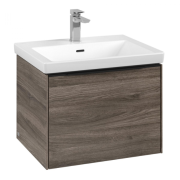 Тумба под раковину Villeroy & Boch Subway 3.0 57,2х42,9 см ДСП/алюминий дуб каменный/черный вулкан C57701RK