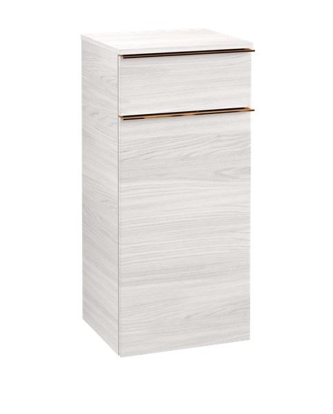 Шкафчик для ванной Villeroy & Boch Venticello 40,4х37,2 см петли справа ДСП/МДФ белое дерево/ручка медь A95015E8