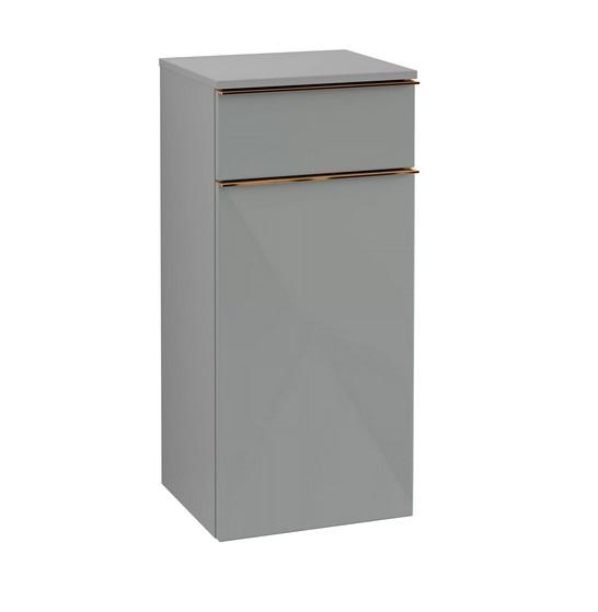 Шкафчик для ванной Villeroy & Boch Venticello 40,4х37,2 см петли справа МДФ стекло глянцевое серое/ручка медь A95015RA