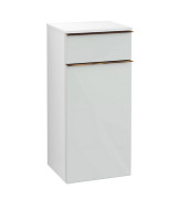 Шафка для ванної Villeroy & Boch Venticello 40,4х37,2 см петлі праворуч МДФ скло глянсове біле/ручка мідь A95015RE