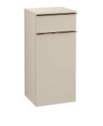 Шафка для ванної Villeroy & Boch Venticello 40,4х37,2 см петлі праворуч ДСП м'який сірий/ручка мідь A95015VK