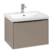 Тумба под раковину Villeroy & Boch Subway 3.0 62,2х42,9 см ДСП/алюминий тауп/черный вулкан C57501VM