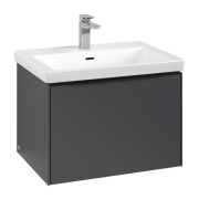 Тумба под раковину Villeroy & Boch Subway 3.0 62,2х42,9 см ДСП/алюминий графит/черный вулкан C57501VR