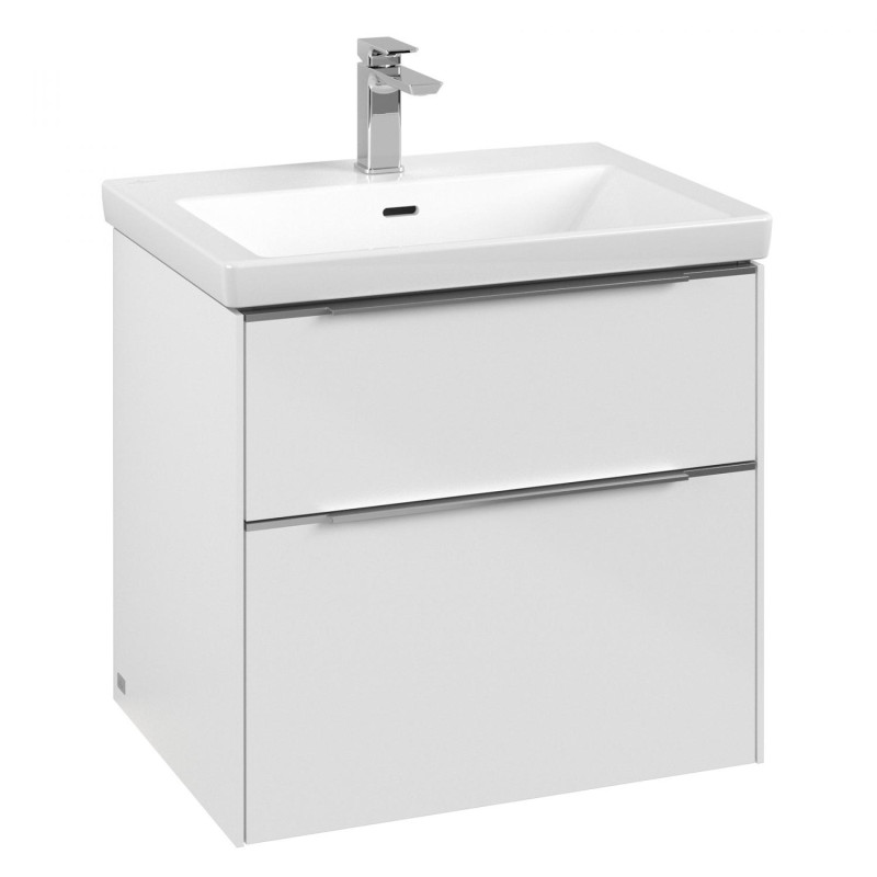 Тумба під раковину Villeroy & Boch Subway 3.0 62,2х57,6 см ДСП/алюміній білий діамант C57600VE