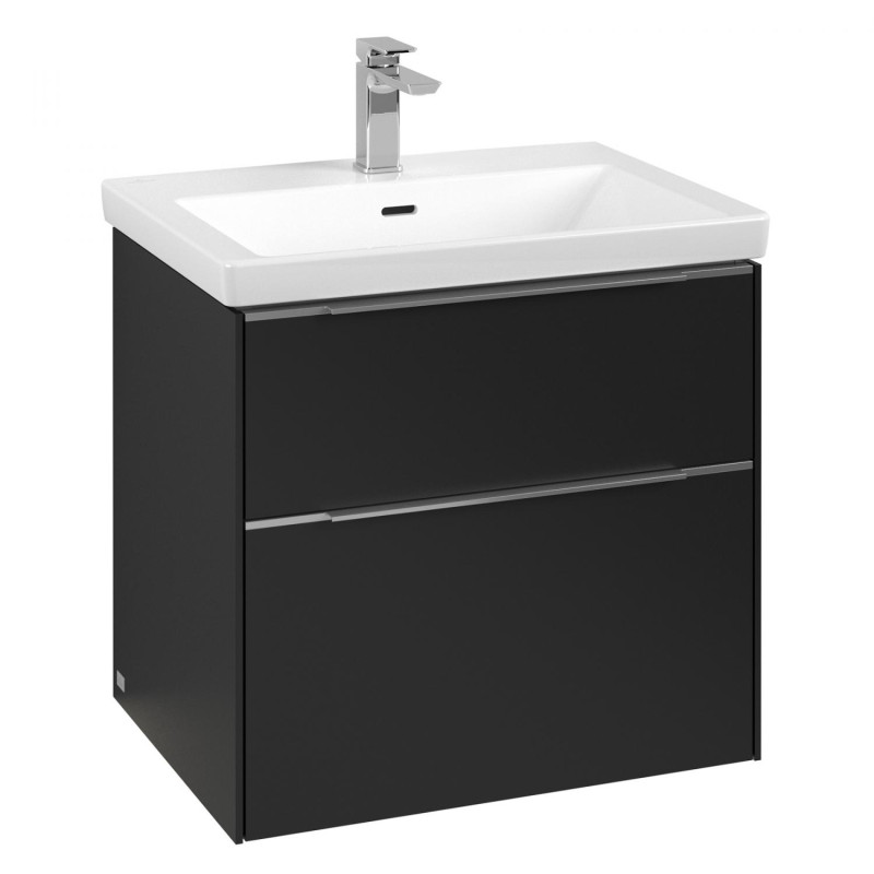 Тумба под раковину Villeroy & Boch Subway 3.0 62,2х57,6 см ДСП/алюминий черный вулкан C57600VL