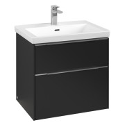 Тумба под раковину Villeroy & Boch Subway 3.0 62,2х57,6 см ДСП/алюминий черный вулкан C57600VL