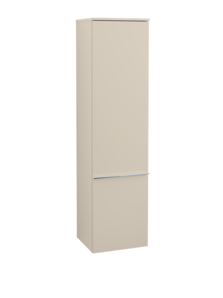 Пенал Villeroy & Boch Venticello 40,4х37,2х154,6 см петли слева ДСП мягкий серый/ручка хром A95101VK