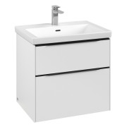 Тумба под раковину Villeroy & Boch Subway 3.0 62,2х57,6 см ДСП/алюминий чистый белый/черный вулкан C57601VF