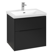 Тумба под раковину Villeroy & Boch Subway 3.0 62,2х57,6 см ДСП/алюминий черный вулкан/черный вулкан C57601VL