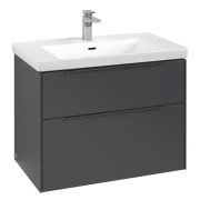 Тумба под раковину Villeroy & Boch Subway 3.0 77,2х57,6 см ДСП/алюминий графит/монохром C57402VR