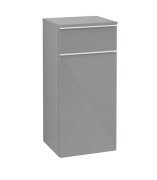 Шафка для ванної Villeroy & Boch Venticello 40,4х37,2 см петлі праворуч МДФ скло глянсове сіре/ручка алюміній білий A95012RA