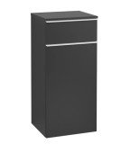 Шкафчик для ванной Villeroy & Boch Venticello 40,4х37,2 см петли справа МДФ черный матовый лак/ручка алюминий белый A95012PD