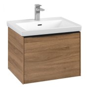 Тумба под раковину Villeroy & Boch Subway 3.0 57,2х42,9 см ДСП/алюминий дуб канзас/черный вулкан C57701RH