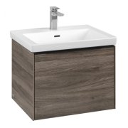 Тумба під раковину Villeroy & Boch Subway 3.0 57,2х42,9 см ДСП/алюміній дуб кам'яний/чорний вулкан C57701RK