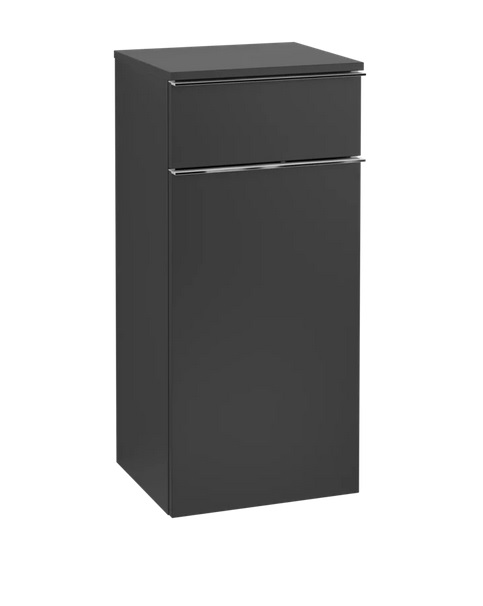 Шкафчик для ванной Villeroy & Boch Venticello 40,4х37,2 см петли справа МДФ черный матовый лак/ручка хром A95011PD