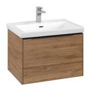 Тумба під раковину Villeroy & Boch Subway 3.0 62,2х42,9 см ДСП/алюміній дуб канзас/чорний вулкан C57501RH