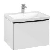 Тумба под раковину Villeroy & Boch Subway 3.0 62,2х42,9 см ДСП/алюминий белый бриллиант/черный вулкан C57501VE