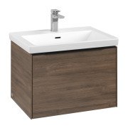 Тумба под раковину Villeroy & Boch Subway 3.0 62,2х42,9 см ДСП/алюминий дуб аризона/черный вулкан C57501VH