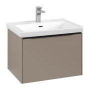 Тумба під раковину Villeroy & Boch Subway 3.0 62,2х42,9 см ДСП/алюміній тауп/чорний вулкан C57501VM