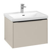 Тумба под раковину Villeroy & Boch Subway 3.0 62,2х42,9 см ДСП/алюминий серый кашемир/черный вулкан C57501VN