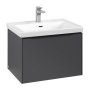 Тумба під раковину Villeroy & Boch Subway 3.0 62,2х42,9 см ДСП/алюміній графіт/чорний вулкан C57501VR